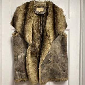 Scully Faux Fur Faux Leather Vest XL Women's